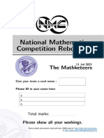 Mathketeers Question Paper