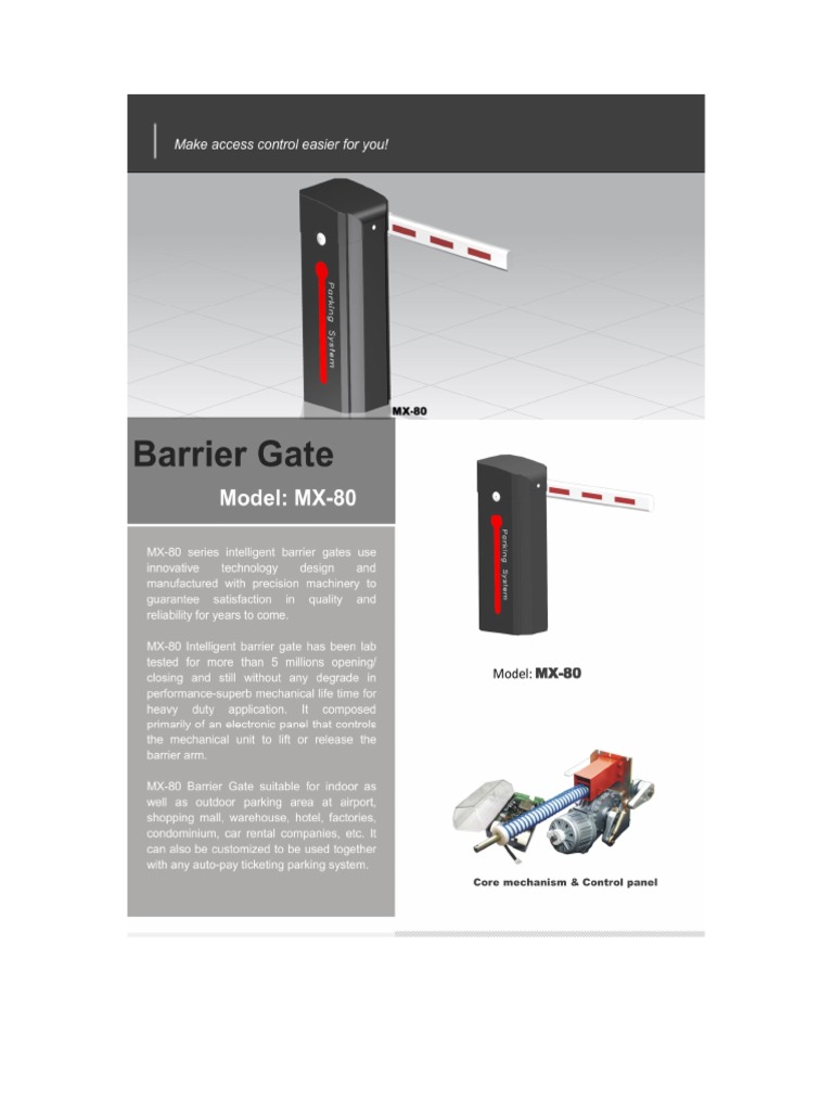 Barrier Gate MX80 PDF