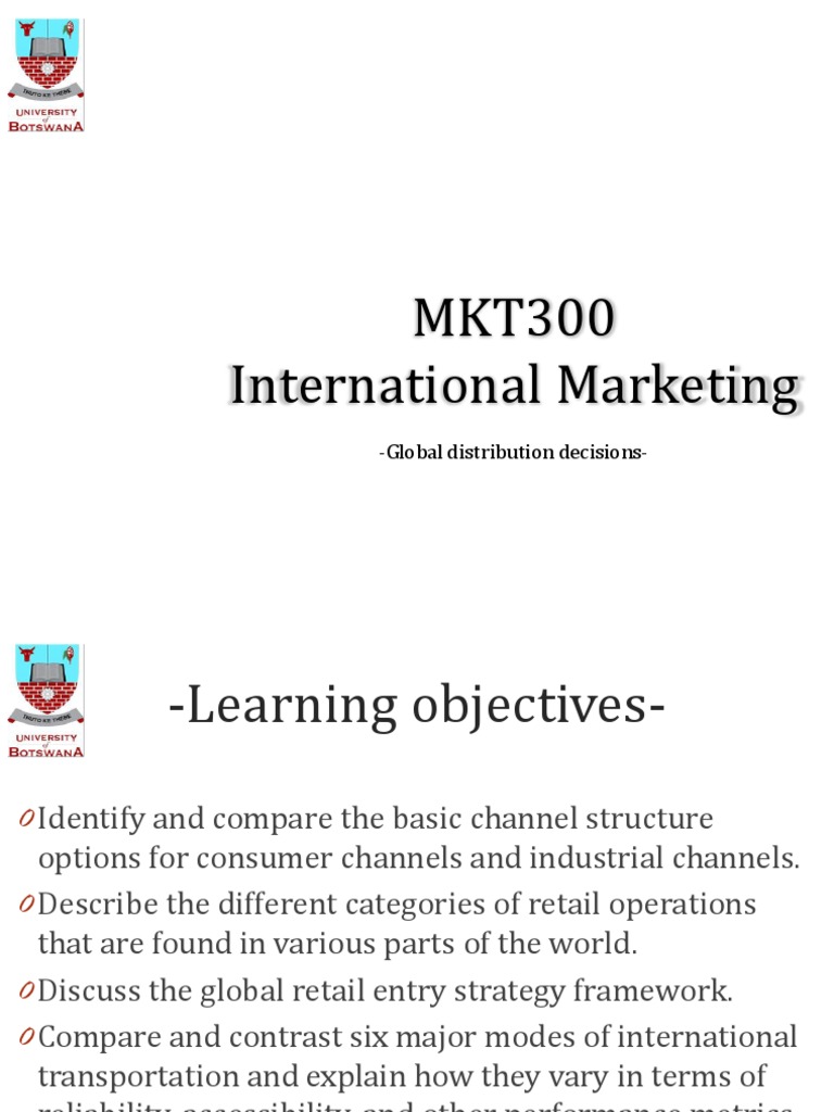 Global Distribution Decisions PDF Retail Marketing