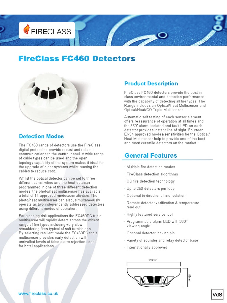 Tyco Datasheet - FC460 Detectors LR | PDF | Sensor