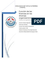 Función de Las Finanzas en Las Diversas Organizaciones