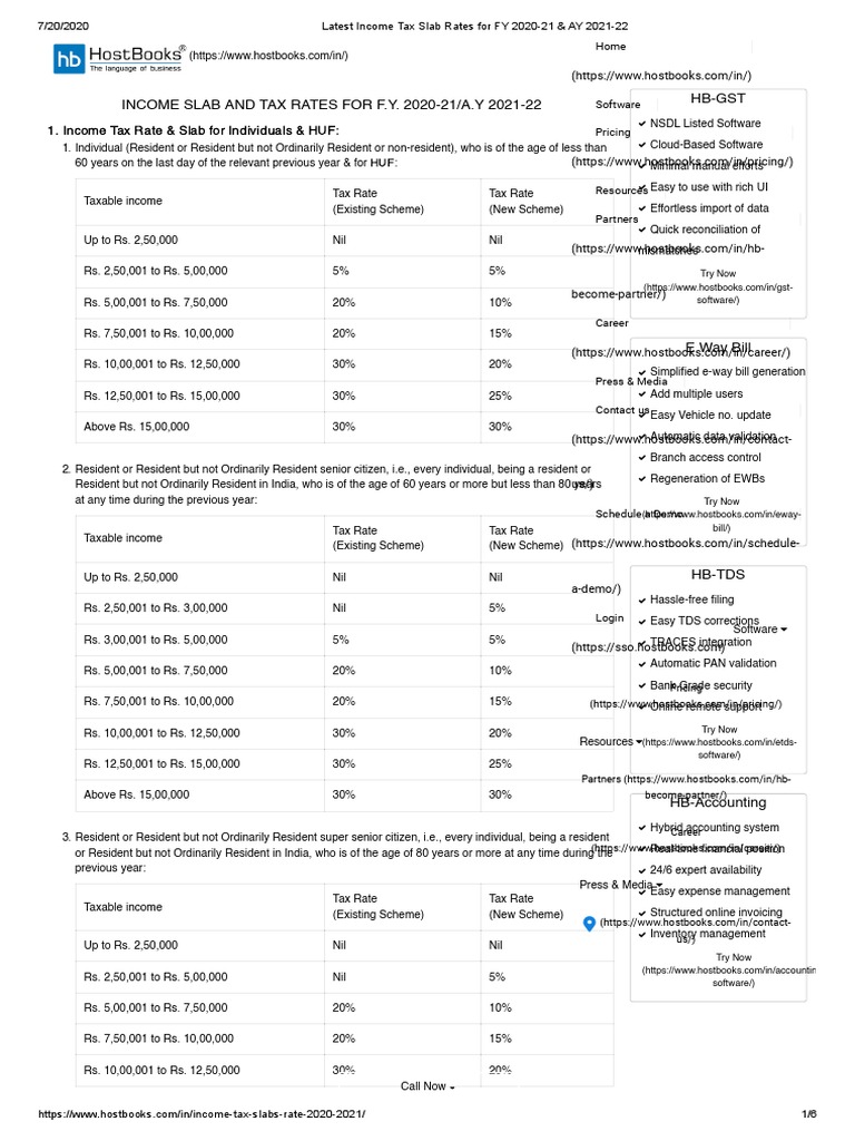 Latest Tax Slab Rates For FY 202021 & AY 202122 PDF