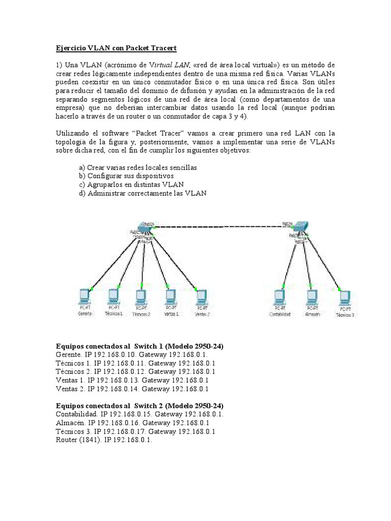 Configuración de VLAN en Packet Tracer | PDF