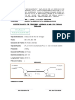 Certificados de Pruebas Hidraulicas Con Zanja Tapada: N.º de Prueba 01 Fecha de Prueba 23-03-2022
