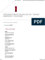 Concurso Público Polícia Civil MG - Técnico Assistente - Ed 02 - 2022
