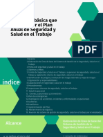 Estructura básica que comprender el Plan Anual de Seguridad y Salud en el Trabajo