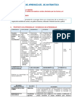 Sesión de Aprendizaje de Matemática: Propósito