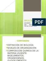 1 Tema Definicion de Biologia Niveles de Organizaciòn Bioelementos