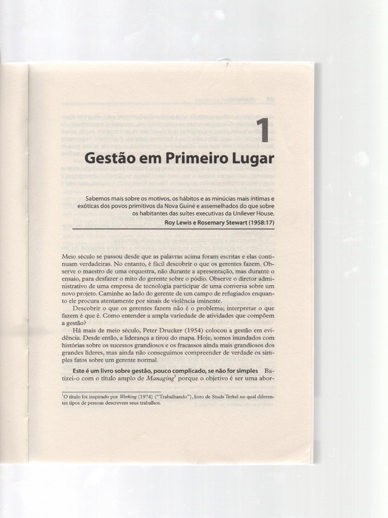 1 Mintzberg Gestão em Primeiro Lugar | PDF