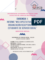 Evidencia 1: Informe "Mis Expectativas en La Organización Receptora Como Estudiante de Servicio Social"