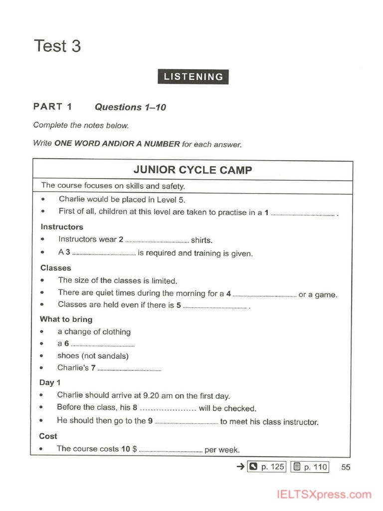 Reading 16 Test 3 Answers