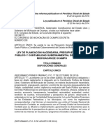 LEY DE PLANEACIÓN HACENDARIA, PRESUPUESTO, GASTO PÚBLICO Y CONTABILIDAD GUBERNAMENTAL DEL ESTADO DE MICHOACÁN DE OCAMPO