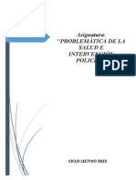 Asignatura: "Problemática de La Salud E Intervención Policial"