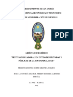 Universidad Mayor de San Andrés Facultad de Ciencias Económicas Y Financieras Carrera de Administración de Empresas