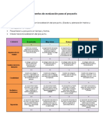 Instrumentos de Evaluación para El Proyecto Rubros A Evaluar