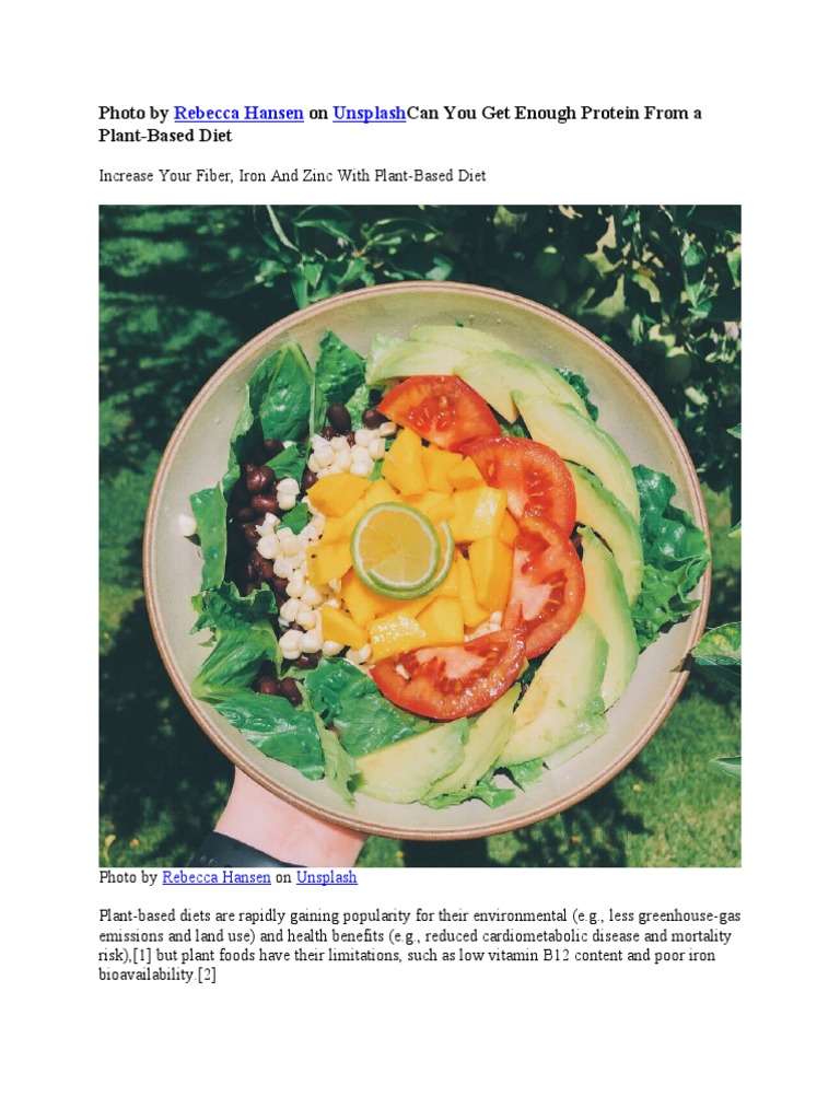 How Does Plant Protein Intake Affect Total Protein Intake, Quality, And