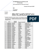 008 Informe de Codigos Estudiantes para La Maestria Docencia y Pedagogía Universitaria