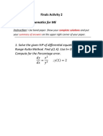 Advanced Mathematics For ME IVP of Differential Equation Using Runge-Kutta Method