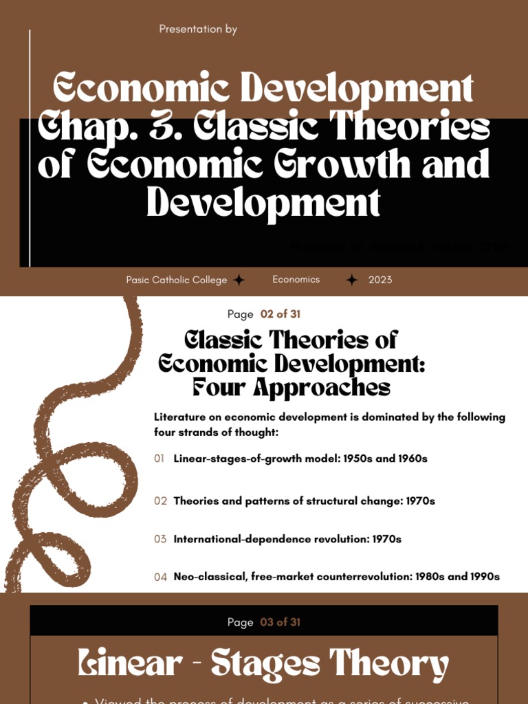 Economic Development Chap. 3. Classic Theories of Economic Growth and