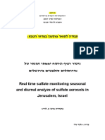 Real Time Sulfate Monitoring Seasonal and Diurnal Analyze of Sulfate Aerosols in Jerusalem, Israel
