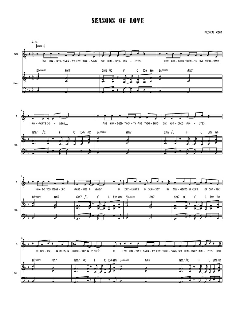 Seasons of Love Sheet Music PDF | PDF
