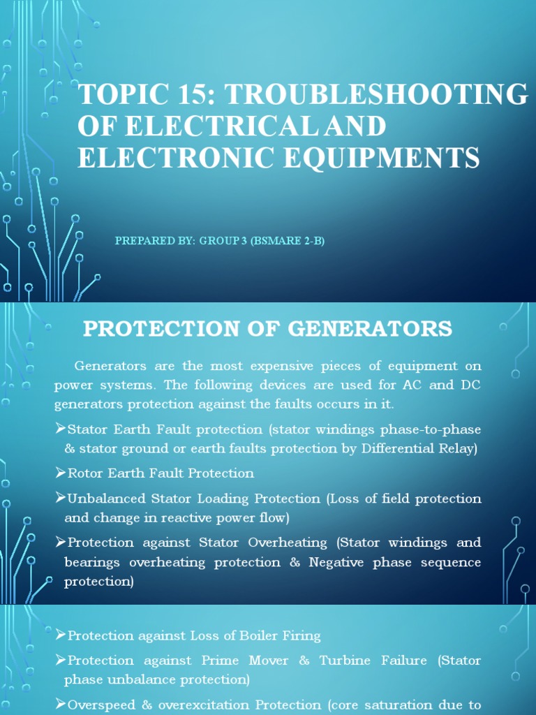 Protective Relaying, Maintenance, and Fault Detection in Electrical