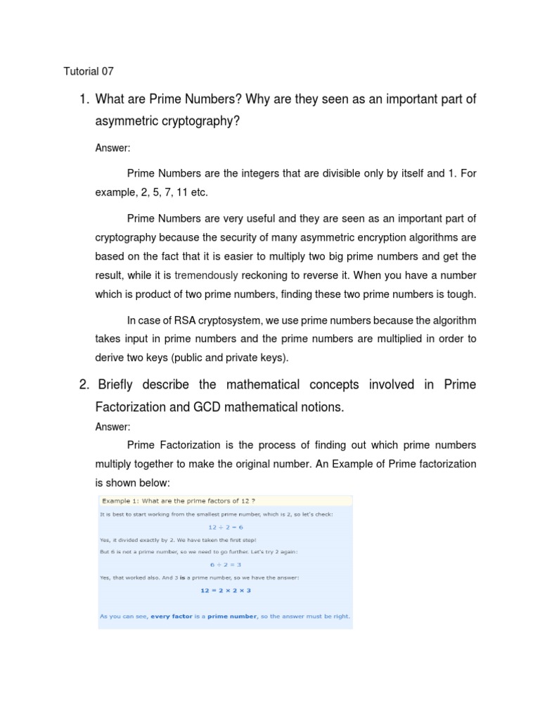 Cryptography And Prime Numbers