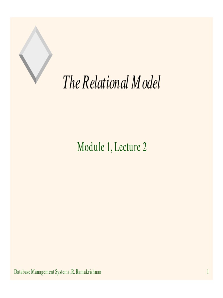 Overview of the Relational Model | PDF | Relational Database | Databases