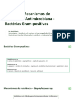 Principais mecanismos de resistência antimicrobiana Gram-positivas