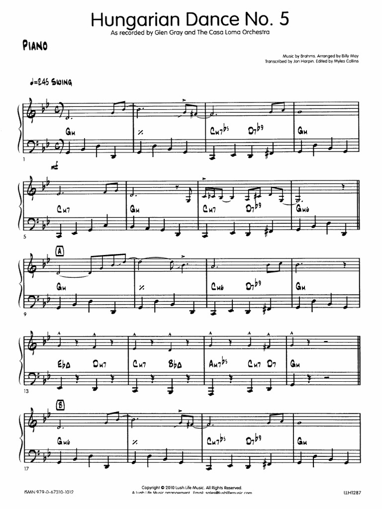 Hungarian Dance Piano Pdf