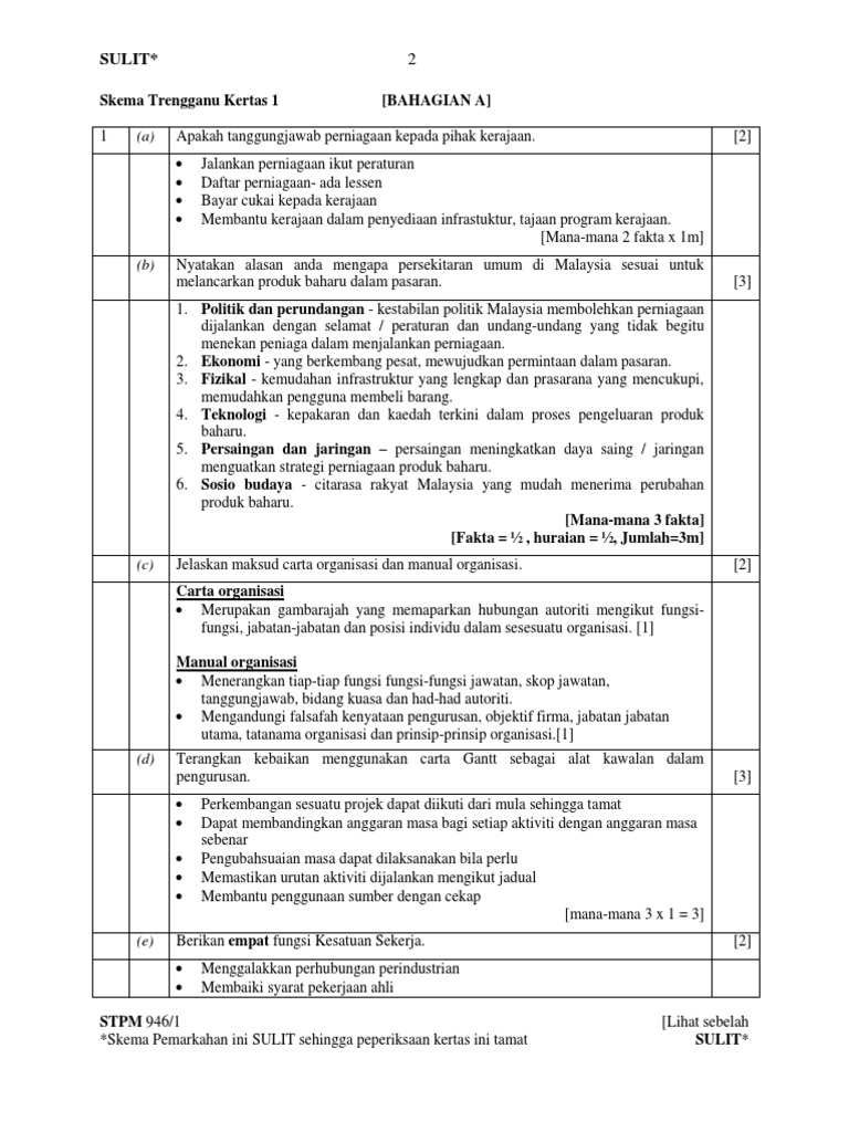 Skema Percubaan Terengganu 2010 Stpm Pengajian Perniagaan K2 Pdf