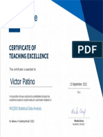 QUTO 2022-TP3 Teaching-Excellence-Certificate Victor Patino MXQ500