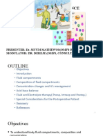 Fluid and Electrolyte Balance: Presenter: Dr. Siyum Mathewos (Omfs-Ri) Modulator: Dr. Dereje (Omfs, Consultant)