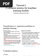 Tutorial 6 Evaluation Metrics For Machine Learning Models: Classification and Regression Models