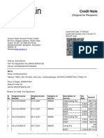 Credit Note for Fee Adjustment