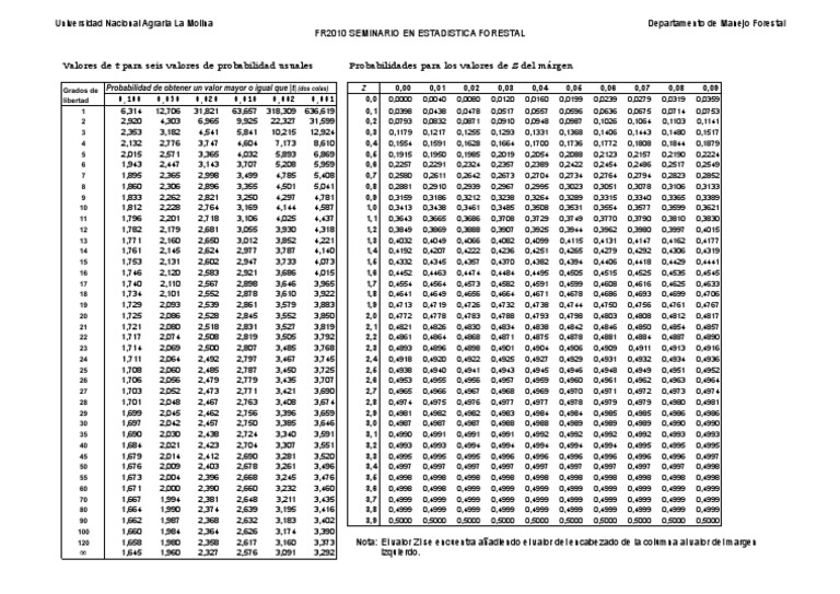 Tablas Z T | PDF | Tecnología