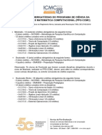 Disciplinas Obrigatórias Do Programa de Ciência Da Computação E Matemática Computacional (PPG-CCMC)