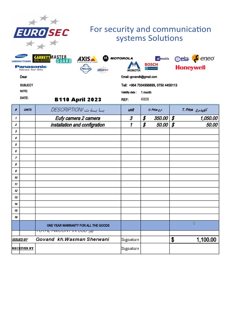 Eufy Camera Purchase Invoice | PDF