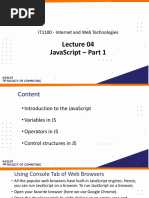 Javascript - Part 1: It1100 - Internet and Web Technologies