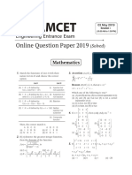 Ts Eamcet: Online Question Paper 2019