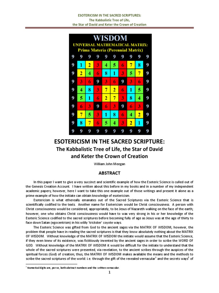 Esotericism in Sacred Scriptures | PDF