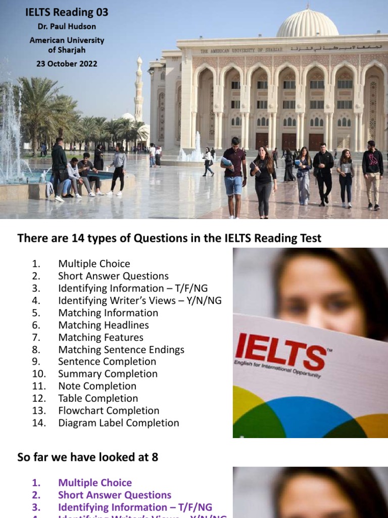 Ielts reading 03 dr paul hudson american university of sharjah 23