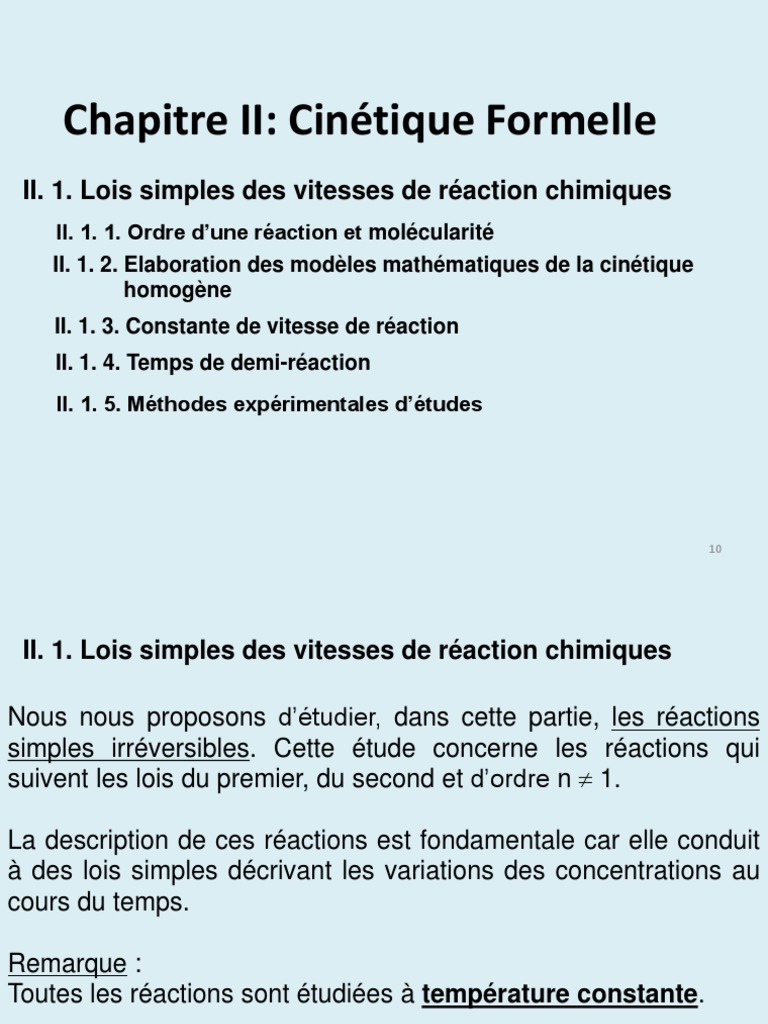 Cinétique Chimique Simplifiée | PDF | Cinétique chimique | Sciences ...