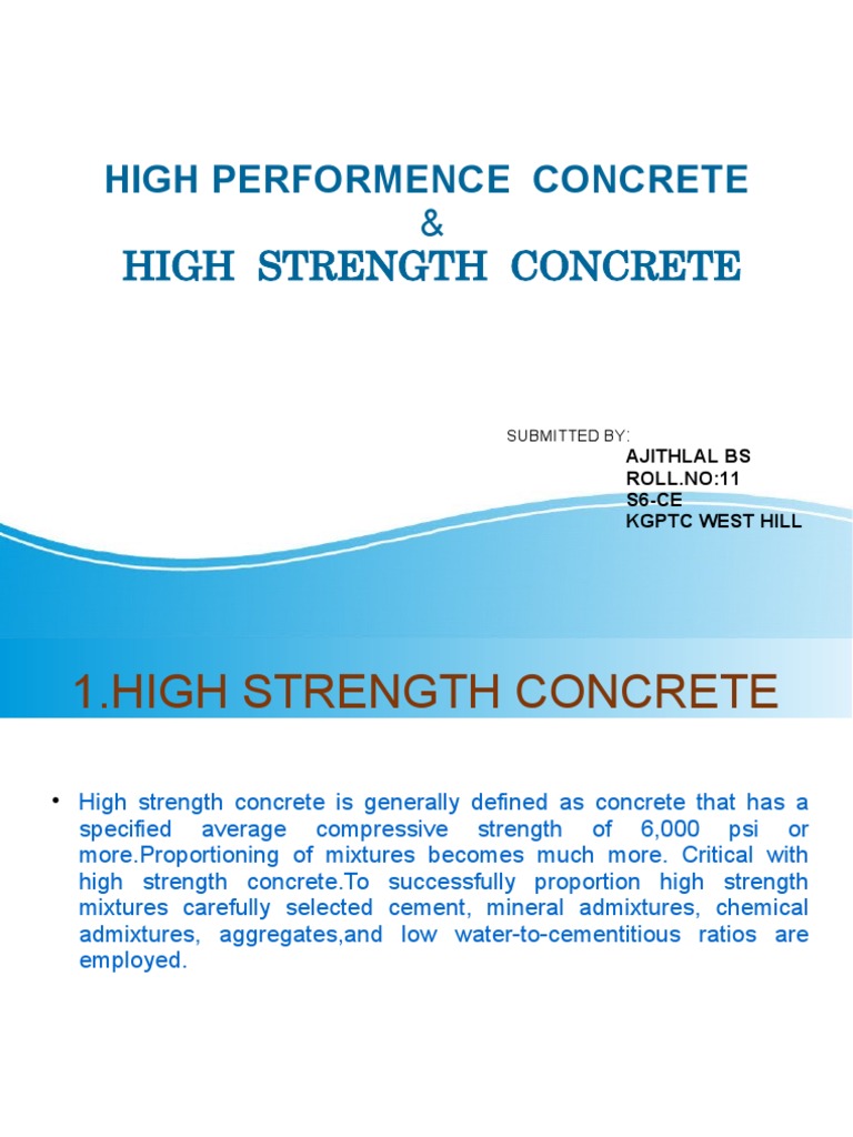 High Performance Concrete Overview | PDF | Science & Mathematics ...