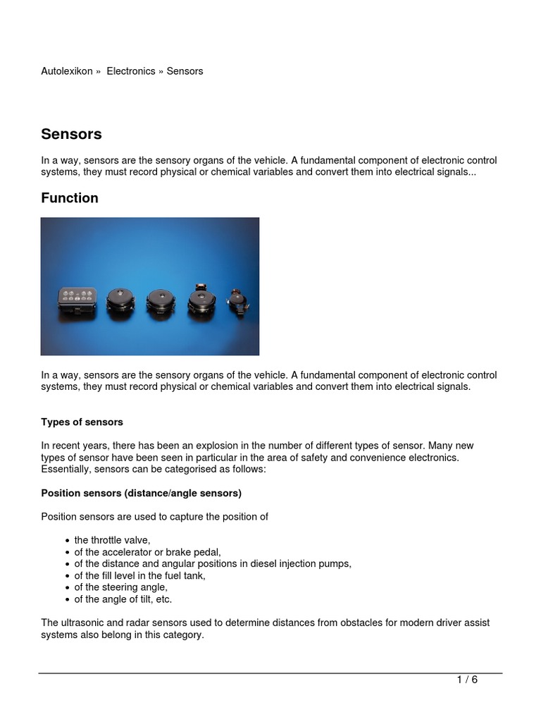 An InDepth Look at Sensors Their Functions, Types, and Importance in Vehicles and Electronic