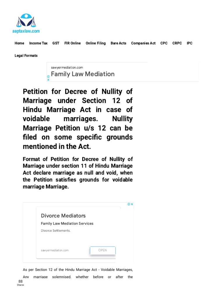 petition-for-decree-of-nullity-of-marriage-under-section-12-of-hindu