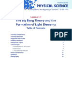 Physical Science SHS 1.1 The Big Bang Theory and The Formation of Light Elements