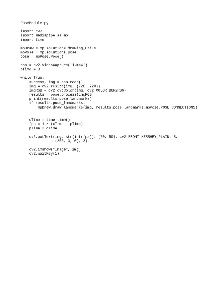 Real-time Pose Detection with OpenCV | PDF | Computers | Technology ...