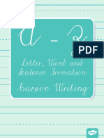 Letter, Word and Sentence Formation: Cursive Writing