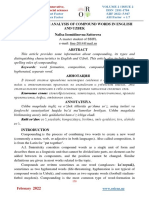 Comparative Analysis of Compound Words in English and Uzbek Nafisa Isomidinovna Sattorova